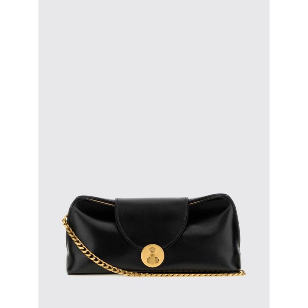 Versace Women Versace Nappa Leather Clutch With Medusa Plaque And Chain Strap